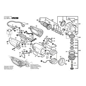 Запчасти для угловой шлифмашины Bosch GWS 26-230 JB 230 V 0601856903, деталировка 1