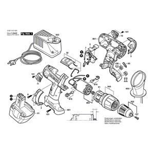 Запчасти для аккумуляторной ударной дрели Bosch GSB 12 VE-2 12 V 0601913520, деталировка 1