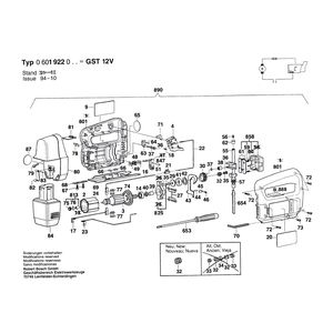 Запчасти для аккумуляторной лобзиковой пилы Bosch GST 12 V 12 V 0601922020