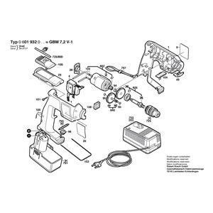 Запчасти для аккумуляторной дрели Bosch GBM 7,2 V-1 7.2 V 0601932070, деталировка 1