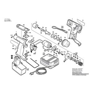 Запчасти для аккумуляторного импульсного гайковерта Bosch GDR 100 12 V 0601939620, деталировка 1