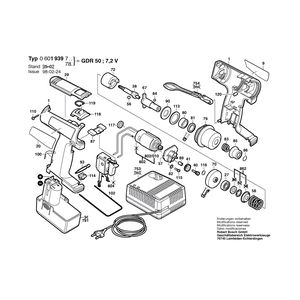 Запчасти для аккумуляторного импульсного гайковерта Bosch GDR 50 7.2 V 0601939755