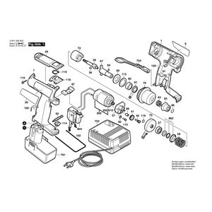 Запчасти для аккумуляторного импульсного гайковерта Bosch GDR 90 9.6 V 0601939827
