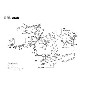 Запчасти для клеевого пистолета Bosch GKP 200 CE 230 V 0601950703, деталировка 1