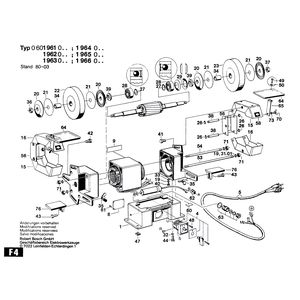Запчасти для точила Bosch 220 V 0601965003, деталировка 1