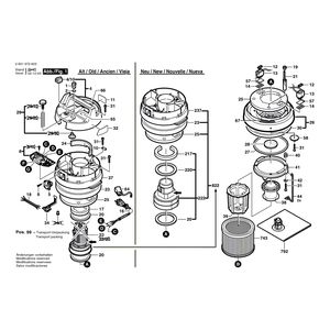 Запчасти для универсального пылесоса Bosch GAS 10-50 RFK 230 V 0601972603