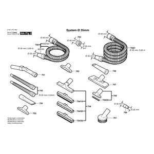 Запчасти для универсального пылесоса Bosch GAS 12-50 RF 230 V 0601975903, деталировка 2 Запчасти для универсального пылесоса Bosch GAS 12-50 RF 230 V 0601975903, деталировка 2