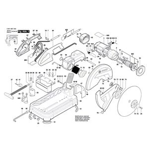 Запчасти для отрезной машины Bosch GCO 14-24J 240 V 0601B37200, деталировка 1