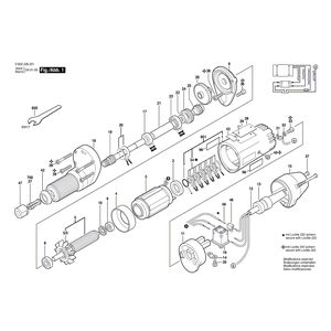 Запчасти для прямой шлифовальной машины Bosch 135 V 0602226204, деталировка 1