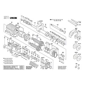 Запчасти для прямой шлифовальной машины Bosch 0602240107, деталировка 1