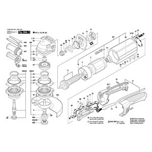 Запчасти для угловой шлифмашины Bosch 0602304407, деталировка 1