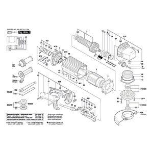 Запчасти для угловой шлифмашины Bosch HWS 85/180 0602329501, деталировка 1
