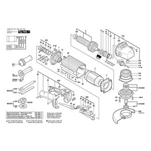 Запчасти для угловой шлифмашины Bosch HWS 88/180 0602331504, деталировка 1