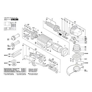 Запчасти для угловой шлифмашины Bosch HWS 88/230 0602332507, деталировка 1