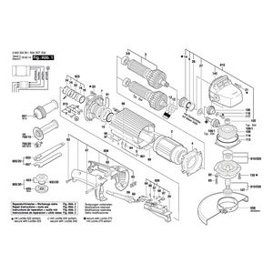 Запчасти для угловой шлифмашины Bosch HWS 810/230 0602334507, деталировка 1