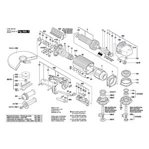 Запчасти для угловой шлифмашины Bosch 135 V 0602335004, деталировка 1