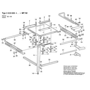 Запчасти для пилильного стола Bosch MT 92 220 V 0603035403, деталировка 1