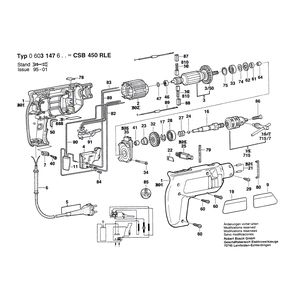 Запчасти для ударной дрели Bosch CSB 470 RLE 220 V 0603147603, деталировка 1