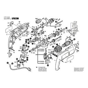 Запчасти для ударной дрели Bosch PSB 680-2 RPE 230 V 0603161363, деталировка 1
