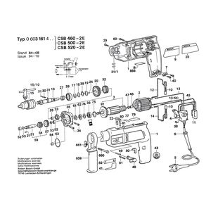 Запчасти для ударной дрели Bosch CSB 520-2E 220 V 0603161403, деталировка 1