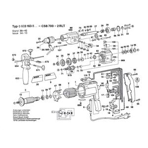 Запчасти для ударной дрели Bosch CSB 700-2 RLT 230 V 0603163803, деталировка 1