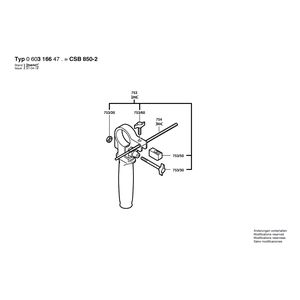 Запчасти для ударной дрели Bosch CSB 850-2 RET 230 V 0603166470, деталировка 2