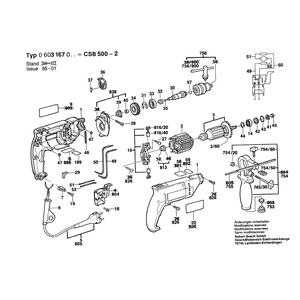 Запчасти для ударной дрели Bosch CSB 500-2 220 V 0603167003, деталировка 1