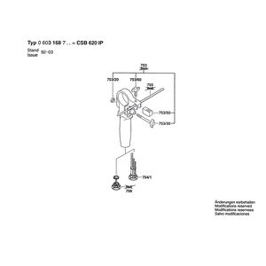 Запчасти для ударной дрели Bosch CSB 620 IP 230 V 0603168703, деталировка 2