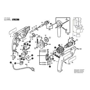 Запчасти для ударной дрели Bosch PSB 550-RE 230 V 0603169663, деталировка 1