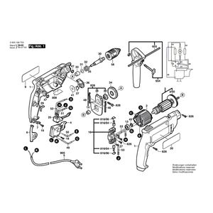 Запчасти для ударной дрели Bosch PSB 550 RE 230 V 0603169703, деталировка 1