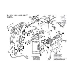 Запчасти для ударной дрели Bosch CSB 550 RP 230 V 0603169803, деталировка 1