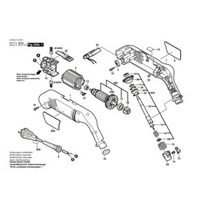 Запчасти для электрощетки Bosch PEB 450 230 V 0603214003, деталировка 1
