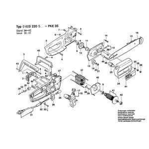 Запчасти для цепной пилы Bosch PKE 35 220 V 0603220503, деталировка 1