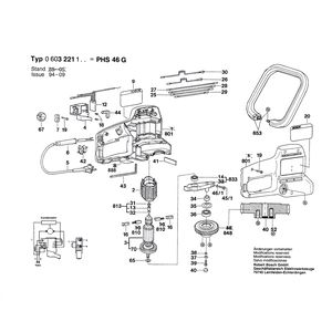 Запчасти для кустореза Bosch PHS 46 G 220 V 0603221103, деталировка 1