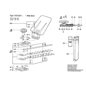 Запчасти для кустореза Bosch PHS 46 G 220 V 0603221103, деталировка 2