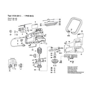 Запчасти для кустореза Bosch PHS 66 G 220 V 0603221203, деталировка 1