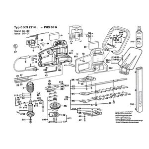 Запчасти для кустореза Bosch PHS 66 G 220 V 0603221603, деталировка 1