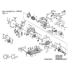 Запчасти для ручной циркуляной пилы Bosch PKS 52 230 V 0603223305, деталировка 1