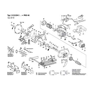 Запчасти для ручной циркуляной пилы Bosch PKS 46 220 V 0603224003, деталировка 1