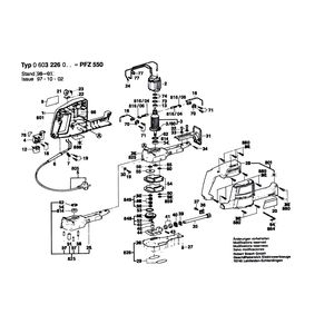 Запчасти для электрической ножовки Bosch PFZ 550 220 V 0603226003, деталировка 1