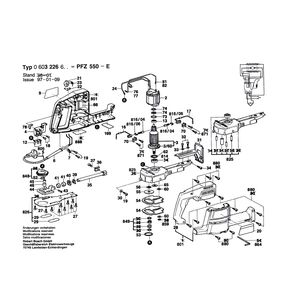 Запчасти для ножовки Bosch PFZ 550 E 220 V 0603226603, деталировка 1