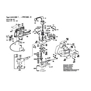 Запчасти для ножовки Bosch PFZ 550 E 220 V 0603226703, деталировка 1