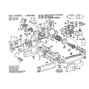 Запчасти для цепной пилы Bosch PKE 35 B 220 V 0603227103, деталировка 1