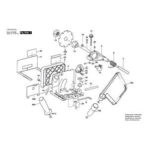 Запчасти для фрезера для шпунтовых стыков Bosch PSF 22 220 V 0603228003, деталировка 1