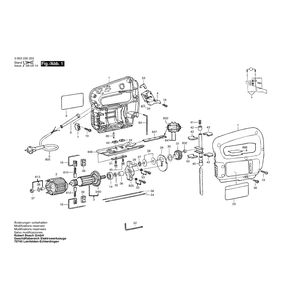 Запчасти для электролобзика Bosch PST 54 220 V 0603230203, деталировка 1