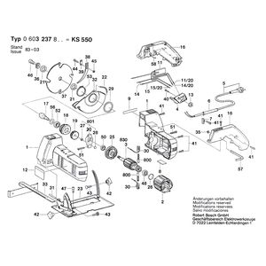 Запчасти для ручной циркуляной пилы Bosch KS 550 220 V 0603237803