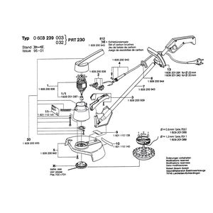 Запчасти для триммера для травы Bosch PRT 230 220 V 0603239003