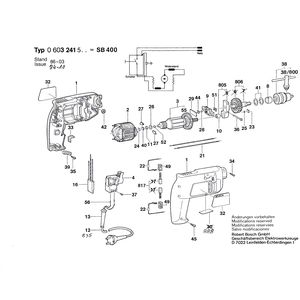 Запчасти для ударной дрели Bosch SB 400 220 V 0603241503, деталировка 1