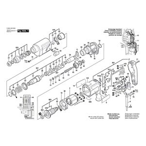 Запчасти для перфоратора Bosch PBH 20-RLE 230 V 0603243603, деталировка 1