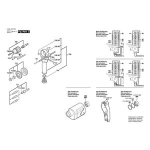 Запчасти для перфоратора Bosch PBH 20-RLE 230 V 0603243603, деталировка 2